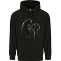 A Horse and Girl Equestrian Riding Mens 80% Cotton Hoodie Black