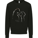 A Horse and Girl Equestrian Riding Mens Sweatshirt Jumper Black