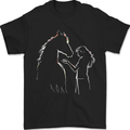 A Horse and Girl Equestrian Riding Mens T-Shirt 100% Cotton Black