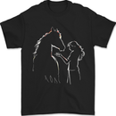 A Horse and Girl Equestrian Riding Mens T-Shirt 100% Cotton Black