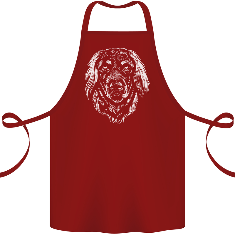 A Hovarwart Dog Cotton Apron 100% Organic Maroon