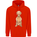 A Hungarian Vizsla Posing Dog Mens 80% Cotton Hoodie Bright Red
