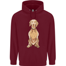 A Hungarian Vizsla Posing Dog Mens 80% Cotton Hoodie Maroon