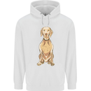 A Hungarian Vizsla Posing Dog Mens 80% Cotton Hoodie White