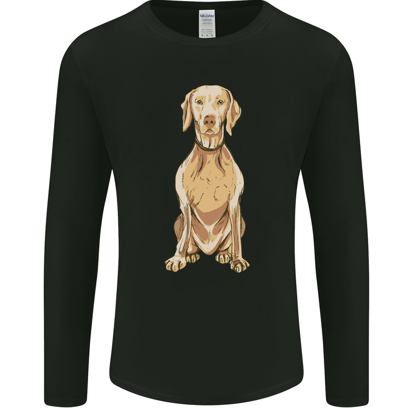 A Hungarian Vizsla Posing Dog Mens Long Sleeve T-Shirt Black