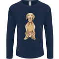 A Hungarian Vizsla Posing Dog Mens Long Sleeve T-Shirt Navy Blue