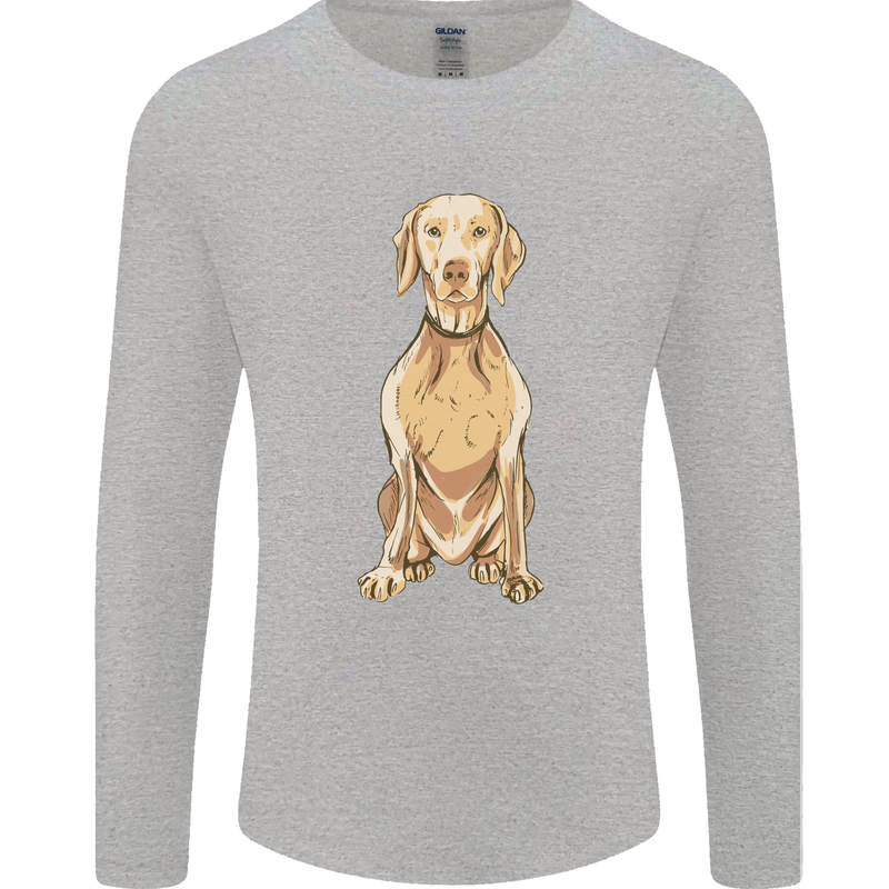 A Hungarian Vizsla Posing Dog Mens Long Sleeve T-Shirt Sports Grey
