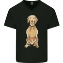 A Hungarian Vizsla Posing Dog Mens V-Neck Cotton T-Shirt Black