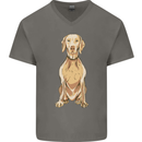 A Hungarian Vizsla Posing Dog Mens V-Neck Cotton T-Shirt Charcoal