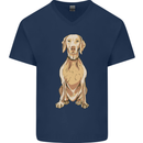 A Hungarian Vizsla Posing Dog Mens V-Neck Cotton T-Shirt Navy Blue