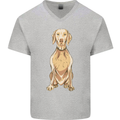A Hungarian Vizsla Posing Dog Mens V-Neck Cotton T-Shirt Sports Grey