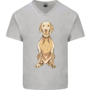 A Hungarian Vizsla Posing Dog Mens V-Neck Cotton T-Shirt Sports Grey
