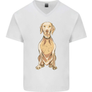 A Hungarian Vizsla Posing Dog Mens V-Neck Cotton T-Shirt White