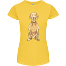 A Hungarian Vizsla Posing Dog Womens Petite Cut T-Shirt Yellow