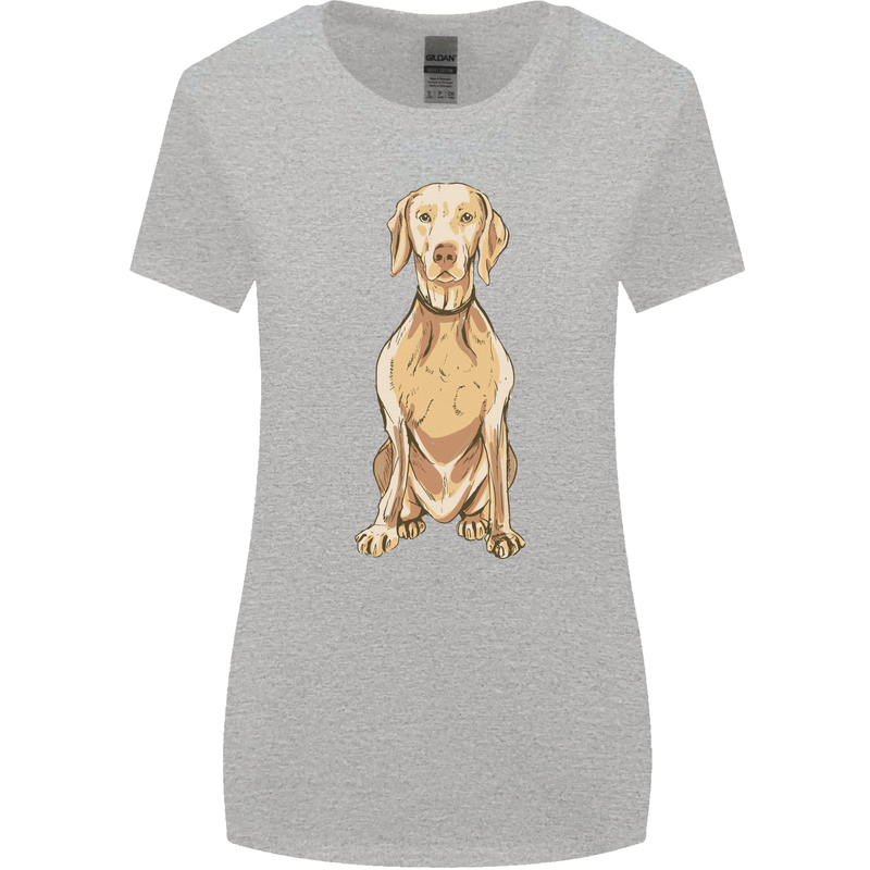 A Hungarian Vizsla Posing Dog Womens Wider Cut T-Shirt Sports Grey