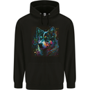 A Husky Dog Mens 80% Cotton Hoodie Black