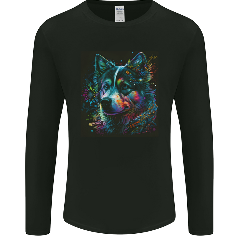 A Husky Dog Mens Long Sleeve T-Shirt Black