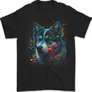 A Husky Dog Mens T-Shirt 100% Cotton Black
