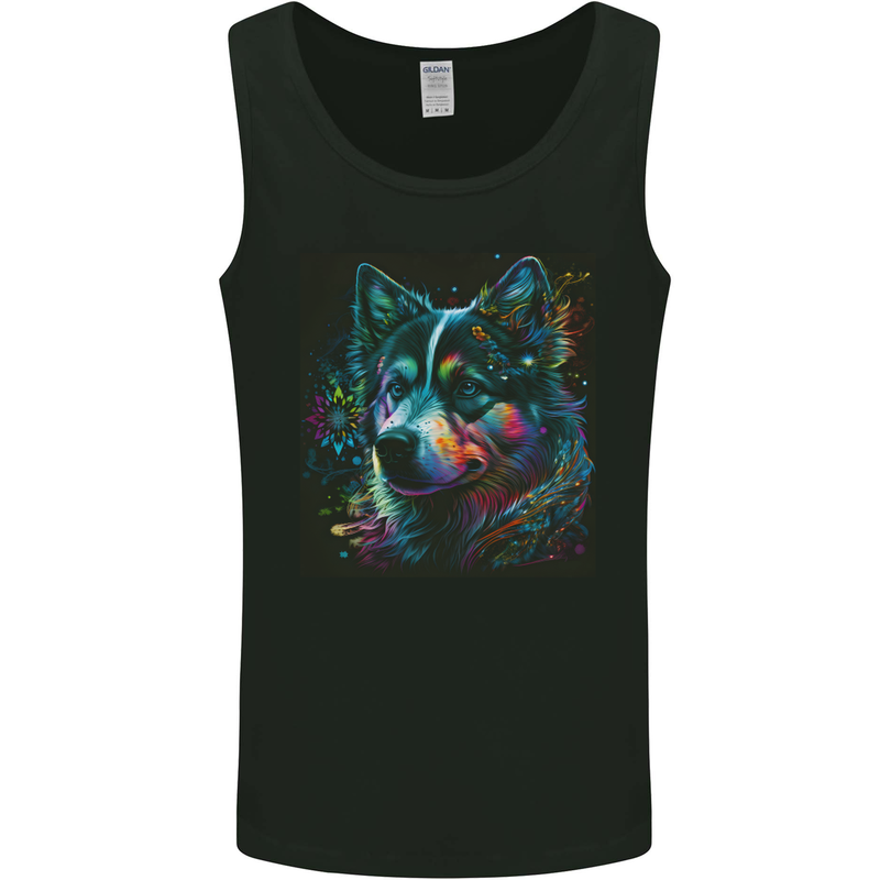 A Husky Dog Mens Vest Tank Top Black