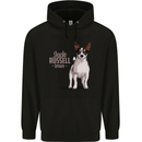 A Jack Russell Dog Illustration Mens 80% Cotton Hoodie Black