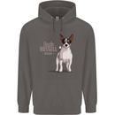 A Jack Russell Dog Illustration Mens 80% Cotton Hoodie Charcoal