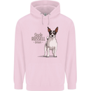 A Jack Russell Dog Illustration Mens 80% Cotton Hoodie Light Pink