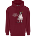 A Jack Russell Dog Illustration Mens 80% Cotton Hoodie Maroon