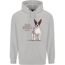 A Jack Russell Dog Illustration Mens 80% Cotton Hoodie Sports Grey