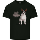 A Jack Russell Dog Illustration Mens Cotton T-Shirt Tee Top Black