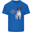 A Jack Russell Dog Illustration Mens Cotton T-Shirt Tee Top Royal Blue