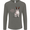 A Jack Russell Dog Illustration Mens Long Sleeve T-Shirt Charcoal