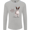 A Jack Russell Dog Illustration Mens Long Sleeve T-Shirt Sports Grey