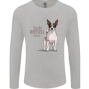 A Jack Russell Dog Illustration Mens Long Sleeve T-Shirt Sports Grey