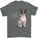 A Jack Russell Dog Illustration Mens T-Shirt 100% Cotton Charcoal