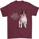 A Jack Russell Dog Illustration Mens T-Shirt 100% Cotton Maroon