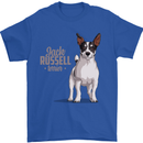 A Jack Russell Dog Illustration Mens T-Shirt 100% Cotton Royal Blue