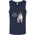 A Jack Russell Dog Illustration Mens Vest Tank Top Navy Blue