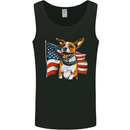 A Jack Russell With USA Flag America Dog Mens Vest Tank Top Black