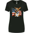 A Jack Russell With USA Flag America Dog Womens Wider Cut T-Shirt Black
