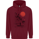 A Japanese Boat at Sunset Childrens Kids Hoodie Maroon