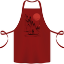 A Japanese Boat at Sunset Cotton Apron 100% Organic Maroon