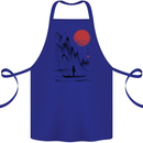 A Japanese Boat at Sunset Cotton Apron 100% Organic Royal Blue
