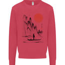 A Japanese Boat at Sunset Kids Sweatshirt Jumper Heliconia