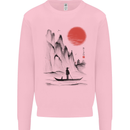 A Japanese Boat at Sunset Kids Sweatshirt Jumper Light Pink