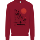A Japanese Boat at Sunset Kids Sweatshirt Jumper Red