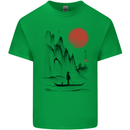 A Japanese Boat at Sunset Kids T-Shirt Childrens Irish Green