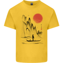 A Japanese Boat at Sunset Kids T-Shirt Childrens Yellow