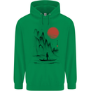 A Japanese Boat at Sunset Mens 80% Cotton Hoodie Irish Green