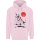 A Japanese Boat at Sunset Mens 80% Cotton Hoodie Light Pink