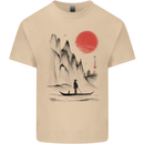 A Japanese Boat at Sunset Mens Cotton T-Shirt Tee Top Sand
